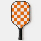 Raquette De Pickleball Motif chèque À damiers blanc orange (Verso)