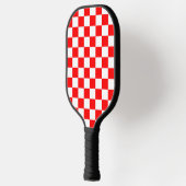 Raquette De Pickleball Motif chèque À damiers blanc rouge (Gauche)