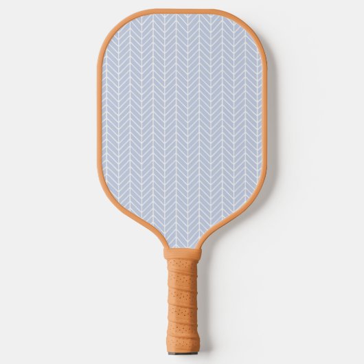Raquette De Pickleball Motif Chevron Abstrait bleu et blanc (Recto)