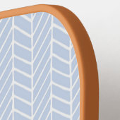 Raquette De Pickleball Motif Chevron Abstrait bleu et blanc (Détail gauche)