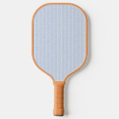 Raquette De Pickleball Motif Chevron Abstrait bleu et blanc (Verso)