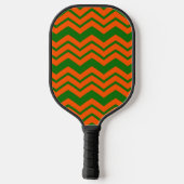 Raquette De Pickleball Motif chevron zigzag vert orange (Verso)