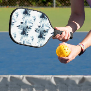 Raquette De Pickleball Motif d'aquarelle de la forêt bleue de minuit