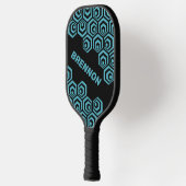 Raquette De Pickleball Motif d'art rétro en Polygon Hexagon foncé personn (Gauche)