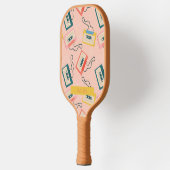 Raquette De Pickleball Motif de bande de cassette rétro rose (Gauche)