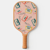Raquette De Pickleball Motif de bande de cassette rétro rose (Verso)