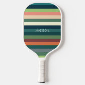 Raquette De Pickleball Motif de bandes de couleur personnalisé (Verso)