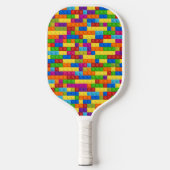 Raquette De Pickleball Motif de bloc de construction coloré (Recto)