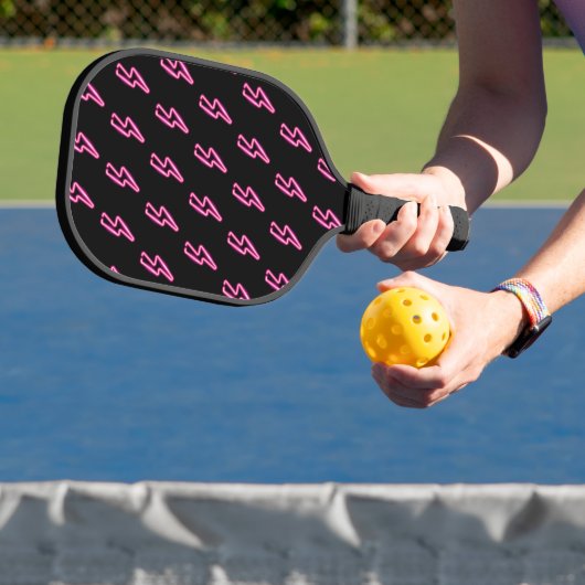 Raquette De Pickleball Motif de boulon à éclair de néon rose (Insitu)