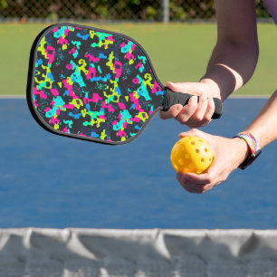 Raquette De Pickleball Motif de camouflage néon