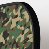 Raquette De Pickleball Motif de camouflage vert, noir et marron (Détail gauche)