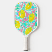 Raquette De Pickleball Motif de citron rose Preppy (Verso)
