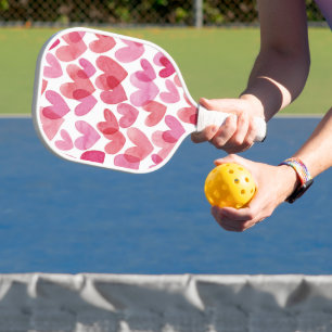 Raquette De Pickleball Motif de coeur aquarelle