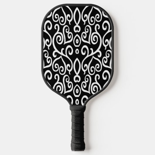 Raquette De Pickleball Motif de coeur noir et blanc (Recto)
