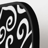 Raquette De Pickleball Motif de coeur noir et blanc (Détail gauche)