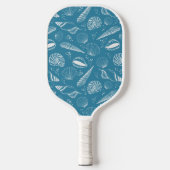 Raquette De Pickleball Motif de coquillage bleu (Recto)