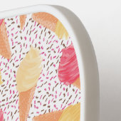 Raquette De Pickleball Motif de crème glacée monogramme personnalisé (Détail gauche)