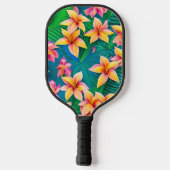 Raquette De Pickleball Motif de fleurs tropicales hawaïennes (Verso)