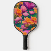 Raquette De Pickleball Motif de fleurs tropicales hawaïennes (Verso)