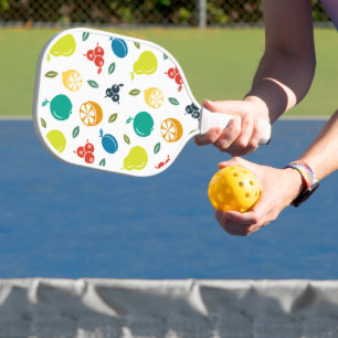 Raquette De Pickleball Motif de fruits, Plum, Orange, Citron, Poire, Pomm