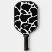 Raquette De Pickleball Motif de girafe abstraite noir et blanc (Recto)