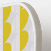 Raquette De Pickleball Motif de lune blanche et jaune Monogramme moderne (Détail gauche)