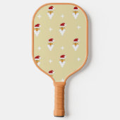 Raquette De Pickleball Motif de Noël du Père Noël sur brun (Verso)