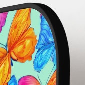 Raquette De Pickleball Motif de papillons colorés (Détail gauche)