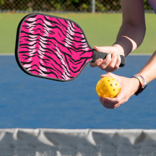 Raquette De Pickleball Motif de peau d'animal Tigre Rose