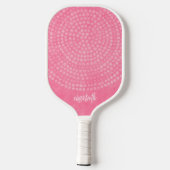 Raquette De Pickleball Motif de point Boho Rose moderne - nom de script d (Verso)