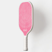 Raquette De Pickleball Motif de point Boho Rose moderne - nom de script d (Gauche)