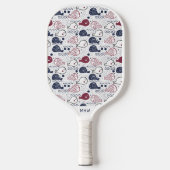 Raquette De Pickleball Motif de poisson monogramme personnalisé (Recto)