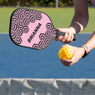 Raquette De Pickleball Motif de style d'art polygonal hexagonal personnal