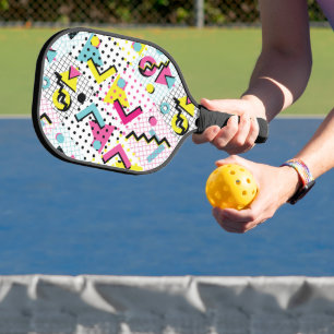Raquette De Pickleball Motif de style postmoderne Memphis