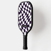 Raquette De Pickleball Motif de tableau de bord dépoli noir et blanc pers (Gauche)