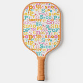Raquette De Pickleball Motif de texte Snoopy Pastel (Verso)
