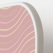 Raquette De Pickleball Motif de vague géométrique rose féminin moderne (Détail gauche)