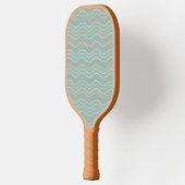 Raquette De Pickleball Motif de vague géométrique Turquoise moderne (Gauche)