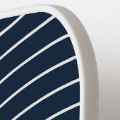 Raquette De Pickleball Motif de vague noir et blanc Monogramme moderne (Détail gauche)