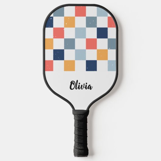 Raquette De Pickleball Motif de vérification de nom personnalisé (Recto)
