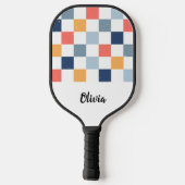 Raquette De Pickleball Motif de vérification de nom personnalisé (Verso)