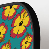 Raquette De Pickleball Motif des fleurs tropicales de l'Hibiscus rouge ja (Détail gauche)