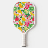 Raquette De Pickleball Motif d'été pour le Monogramme de fruits tropicaux (Verso)