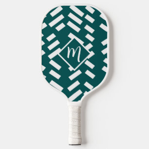 Raquette De Pickleball Motif diagonal minimaliste, Monogramme