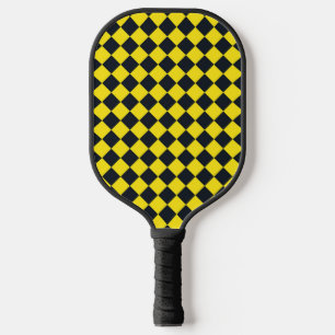 Raquette De Pickleball Motif diamant jaune de damier noir