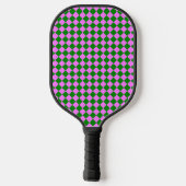 Raquette De Pickleball Motif diamant Pink Green Checker (Verso)