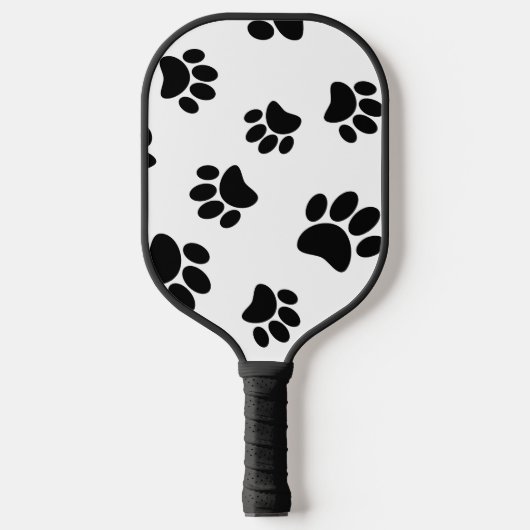 Raquette De Pickleball Motif Empreinte de patte de chien noir (Recto)