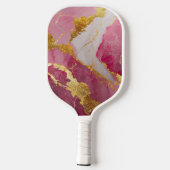Raquette De Pickleball Motif en marbre rose avec or (Verso)