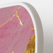 Raquette De Pickleball Motif en marbre rose avec or (Détail gauche)