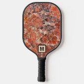Raquette De Pickleball Motif en pierre de Jasper orange avec initial (Verso)